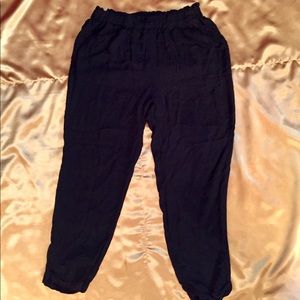 Black Androgynous Flowy Pants.